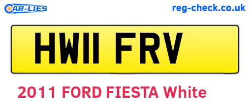 HW11FRV are the vehicle registration plates.