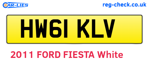 HW61KLV are the vehicle registration plates.