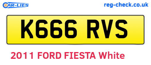 K666RVS are the vehicle registration plates.