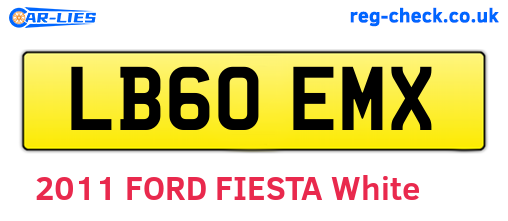 LB60EMX are the vehicle registration plates.