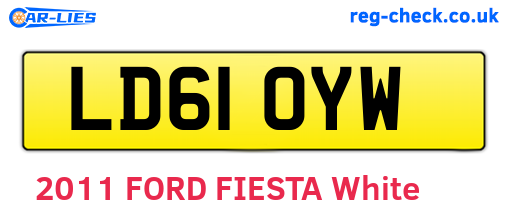 LD61OYW are the vehicle registration plates.