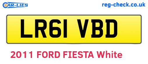 LR61VBD are the vehicle registration plates.