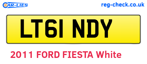 LT61NDY are the vehicle registration plates.