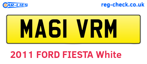 MA61VRM are the vehicle registration plates.