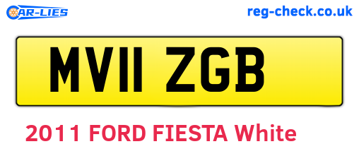 MV11ZGB are the vehicle registration plates.