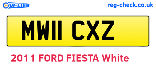MW11CXZ are the vehicle registration plates.