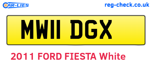 MW11DGX are the vehicle registration plates.