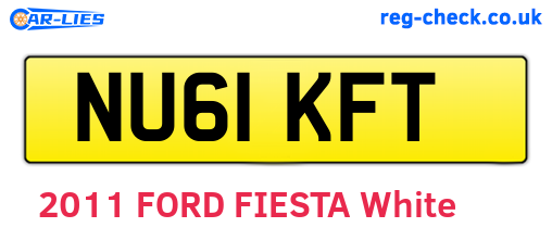 NU61KFT are the vehicle registration plates.