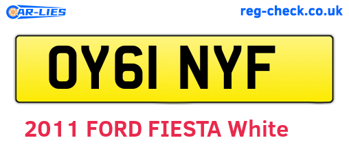 OY61NYF are the vehicle registration plates.