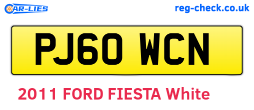 PJ60WCN are the vehicle registration plates.