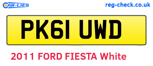PK61UWD are the vehicle registration plates.
