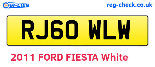 RJ60WLW are the vehicle registration plates.