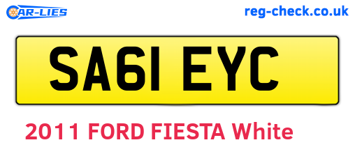 SA61EYC are the vehicle registration plates.