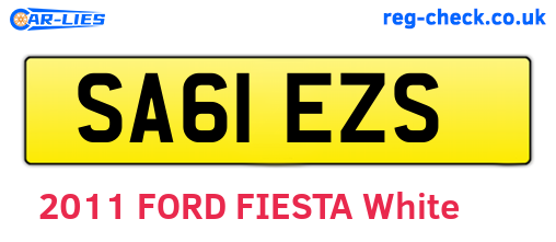 SA61EZS are the vehicle registration plates.