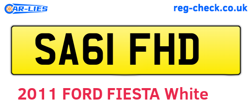 SA61FHD are the vehicle registration plates.
