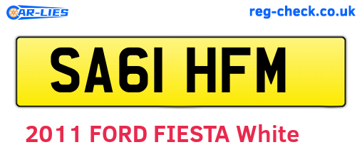 SA61HFM are the vehicle registration plates.