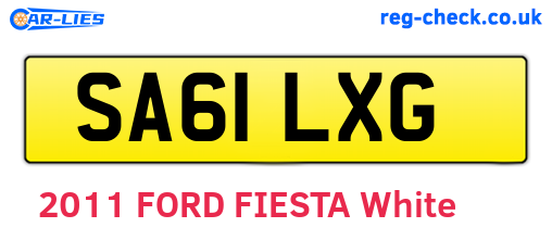 SA61LXG are the vehicle registration plates.