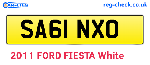 SA61NXO are the vehicle registration plates.