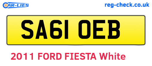 SA61OEB are the vehicle registration plates.