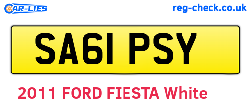 SA61PSY are the vehicle registration plates.