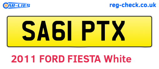 SA61PTX are the vehicle registration plates.