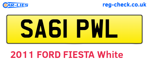 SA61PWL are the vehicle registration plates.