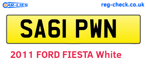 SA61PWN are the vehicle registration plates.