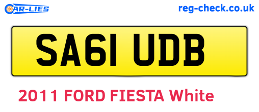 SA61UDB are the vehicle registration plates.