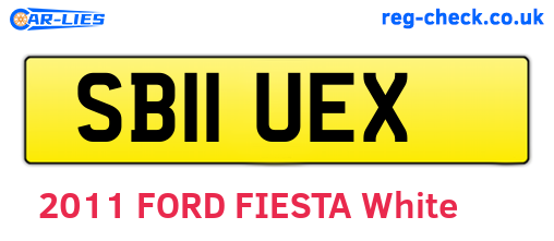 SB11UEX are the vehicle registration plates.