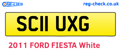 SC11UXG are the vehicle registration plates.