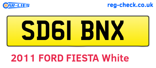 SD61BNX are the vehicle registration plates.