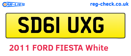 SD61UXG are the vehicle registration plates.