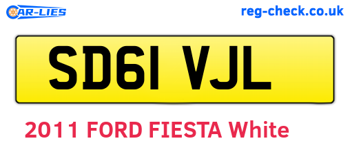 SD61VJL are the vehicle registration plates.