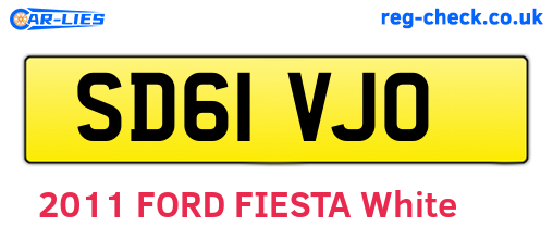 SD61VJO are the vehicle registration plates.