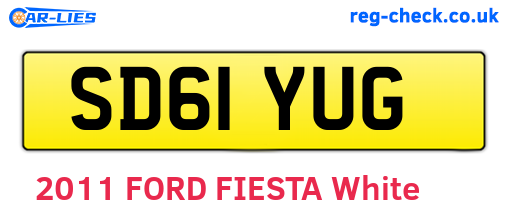 SD61YUG are the vehicle registration plates.