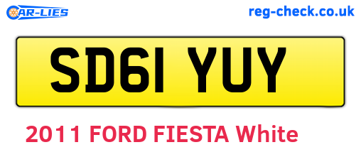 SD61YUY are the vehicle registration plates.