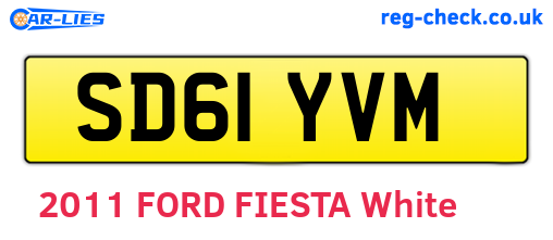 SD61YVM are the vehicle registration plates.