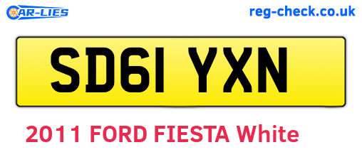 SD61YXN are the vehicle registration plates.