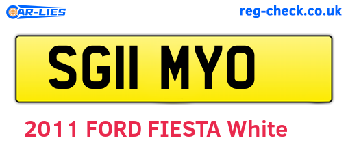 SG11MYO are the vehicle registration plates.