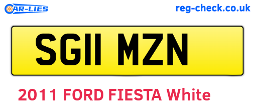 SG11MZN are the vehicle registration plates.