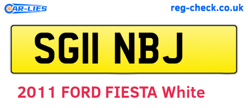 SG11NBJ are the vehicle registration plates.