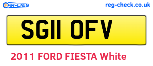 SG11OFV are the vehicle registration plates.