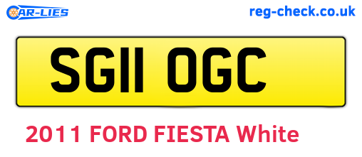SG11OGC are the vehicle registration plates.