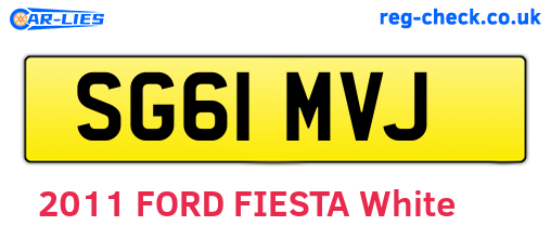 SG61MVJ are the vehicle registration plates.