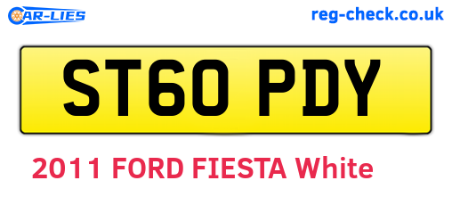 ST60PDY are the vehicle registration plates.