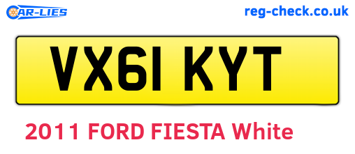 VX61KYT are the vehicle registration plates.