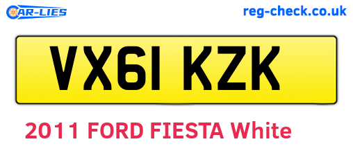 VX61KZK are the vehicle registration plates.