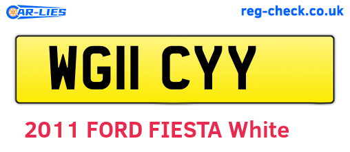 WG11CYY are the vehicle registration plates.