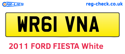 WR61VNA are the vehicle registration plates.