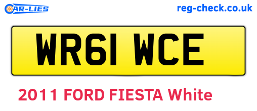 WR61WCE are the vehicle registration plates.